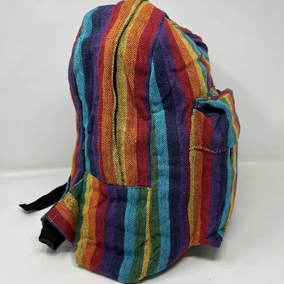 Organic Fabric Rainbow Backpack - Lightweight & Unisex - Picture 2 of 3